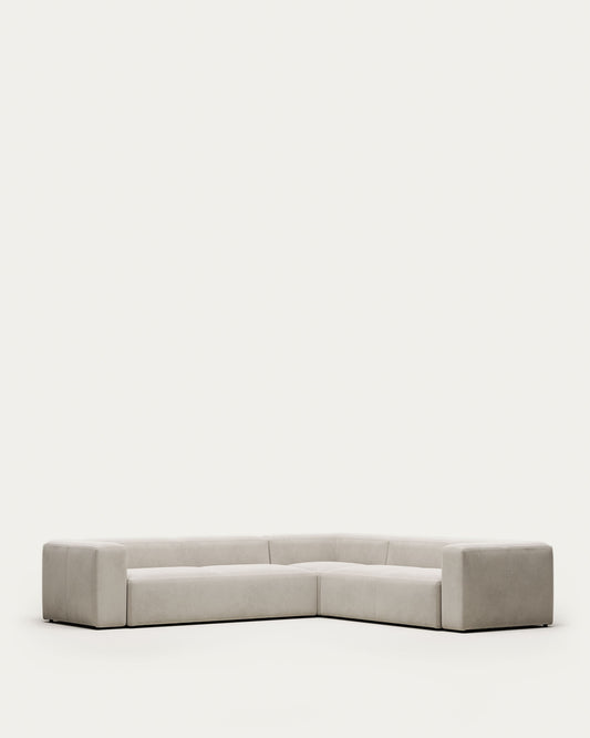 Canapé d’angle Blok 5 places beige 320 x 290 cm / 290 x 320 cm FR