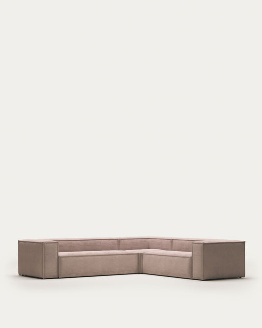 Canapé d’angle Blok 5 places beige 320 x 290 cm / 290 x 320 cm FR
