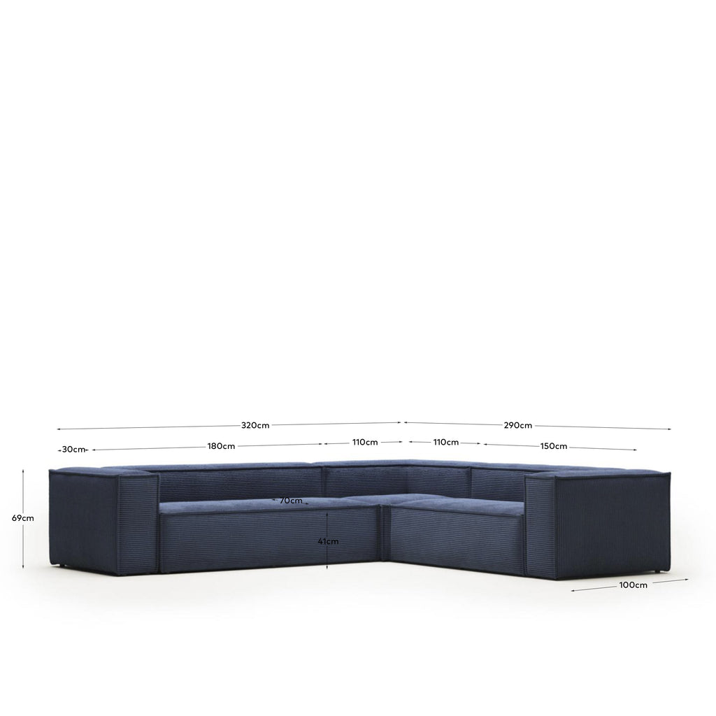 Canapé d’angle Blok 5 places beige 320 x 290 cm / 290 x 320 cm FR