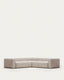 Canapé d’angle Blok 4 places en chenille beige 290 x 290 cm – Certifié FSC Mix Credit