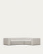 Canapé d’angle Blok 3 places bouclette blanc 290 x 230 cm / 230 x 320 cm FR