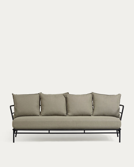 Canapé Mareluz 3 places en acier noir 197 cm