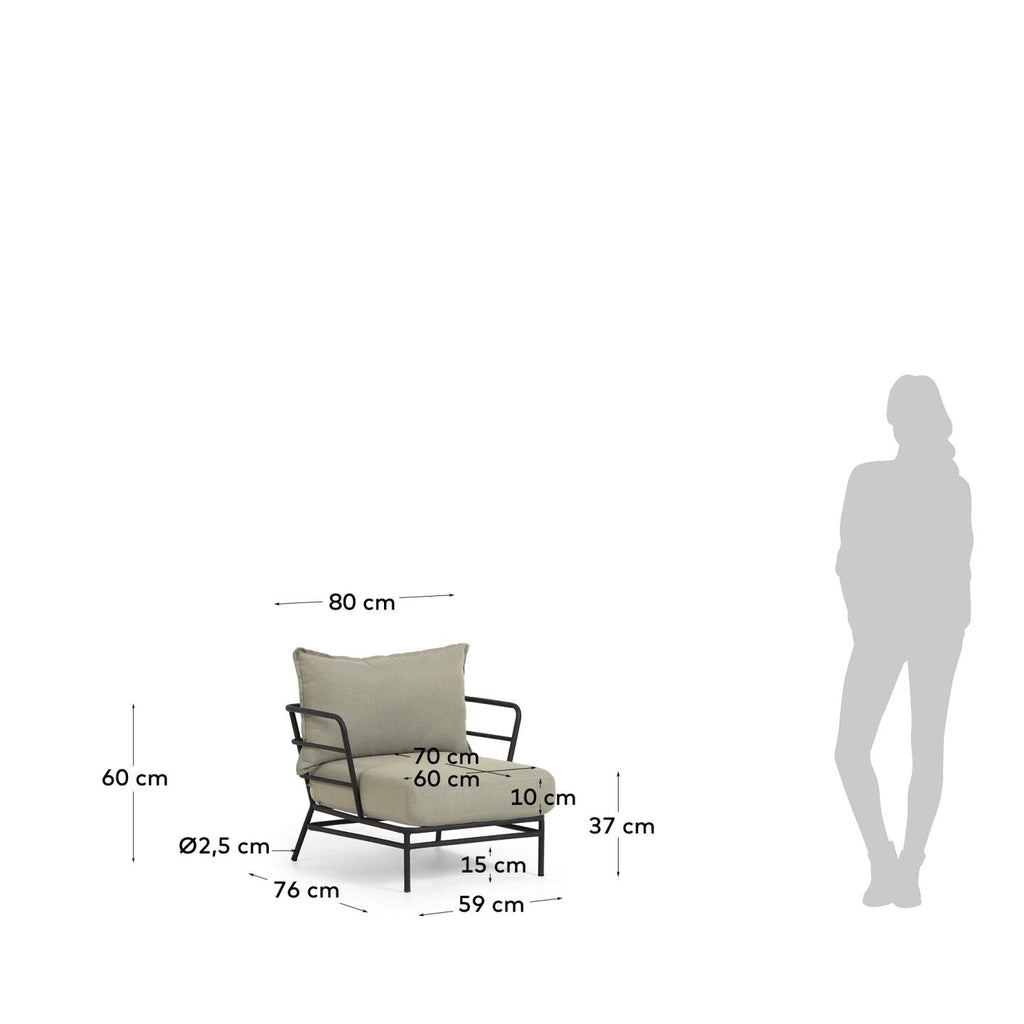 Fauteuil Mareluz en acier noir