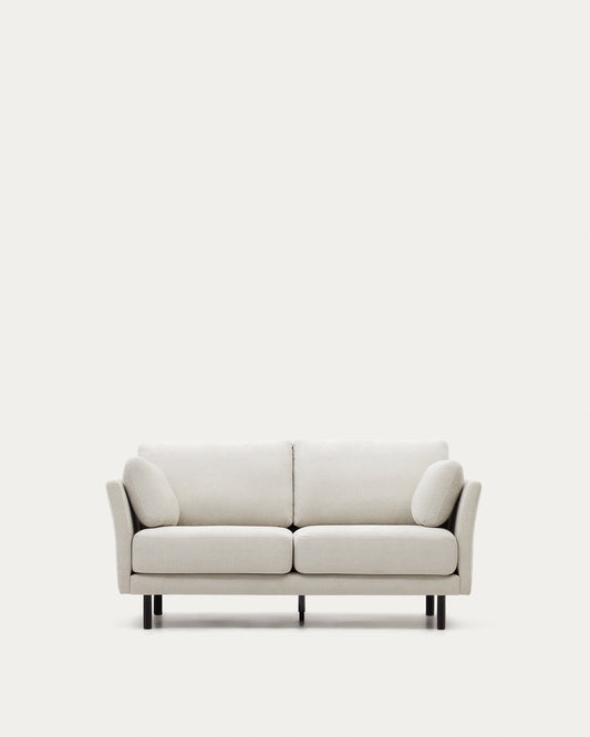 Canapé Gilma 2 places chenille perle avec pieds finition noire 170 cm
