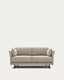 Canapé Gilma 2 places ignifugé en chenille beige et pieds avec finition noire 170 cm