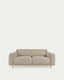 Canapé Singa 3 places avec appui-tête inclinable et siège extensible beige 215 cm FSC Mix Credit