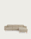 Canapé Singa 3 places avec méridienne droite, appui-tête inclinable et siège extensible beige 296 cm FSC Mix Credit