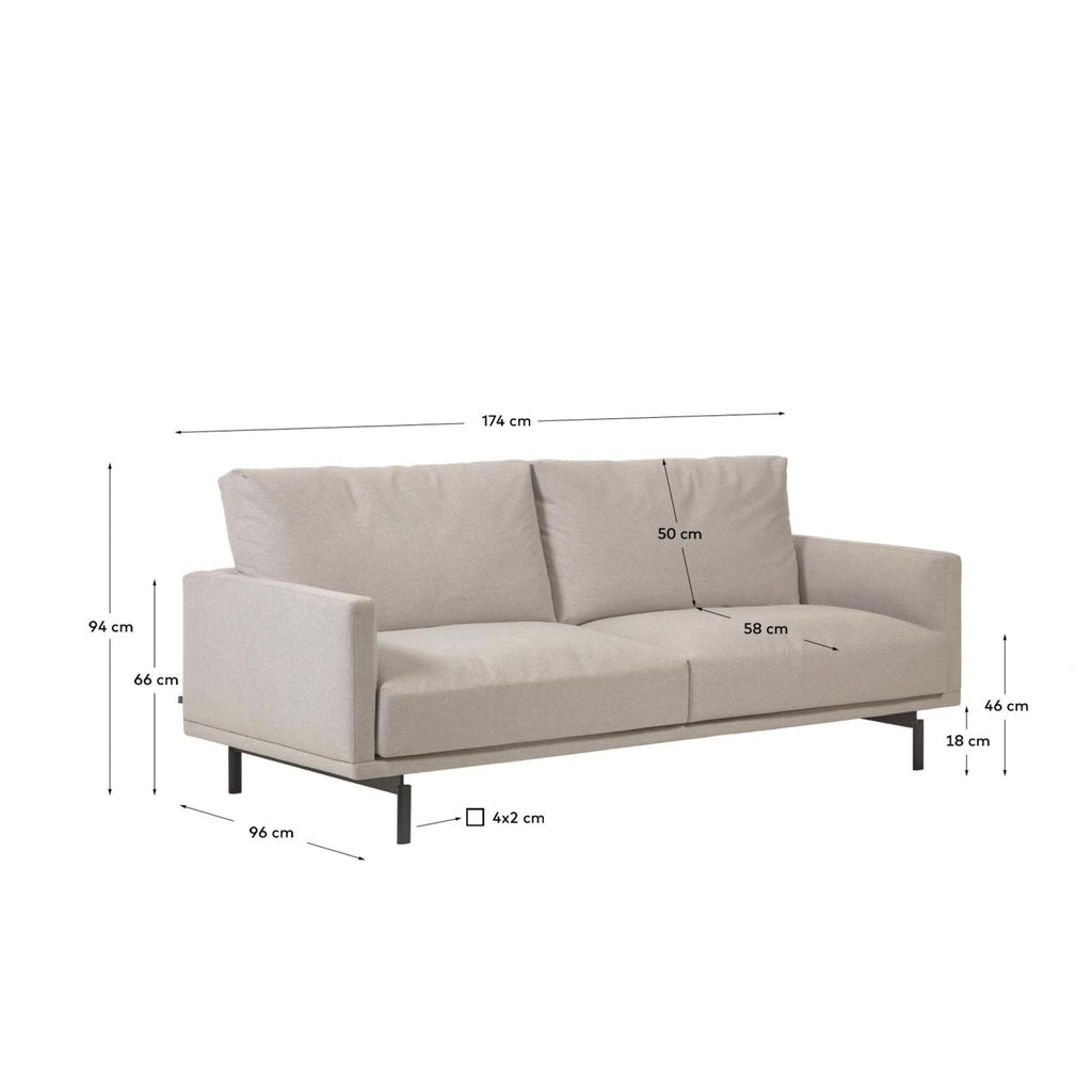 Canapé Galene 2 places beige 174 cm FSC Mix Credit