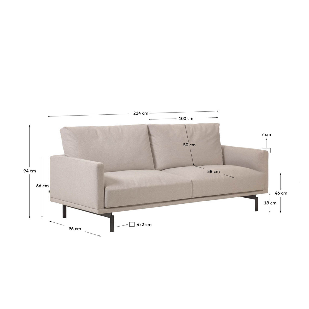 Canapé Galene 3 places beige 214 cm FSC Mix Credit