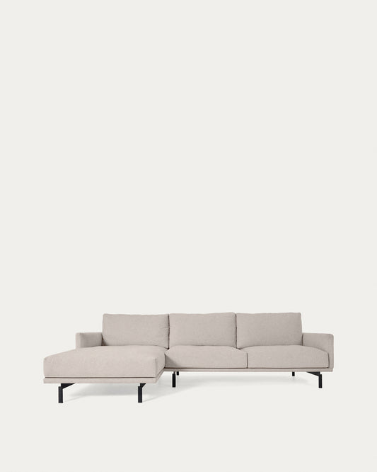Canapé Galene 3 places avec méridienne gauche beige 254 cm FSC Mix Credit