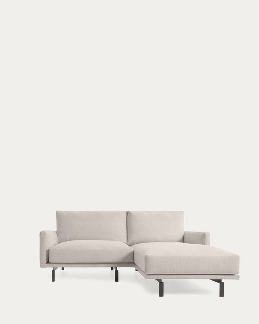 Canapé Galene 3 places avec méridienne droite beige 214 cm FSC Mix Credit
