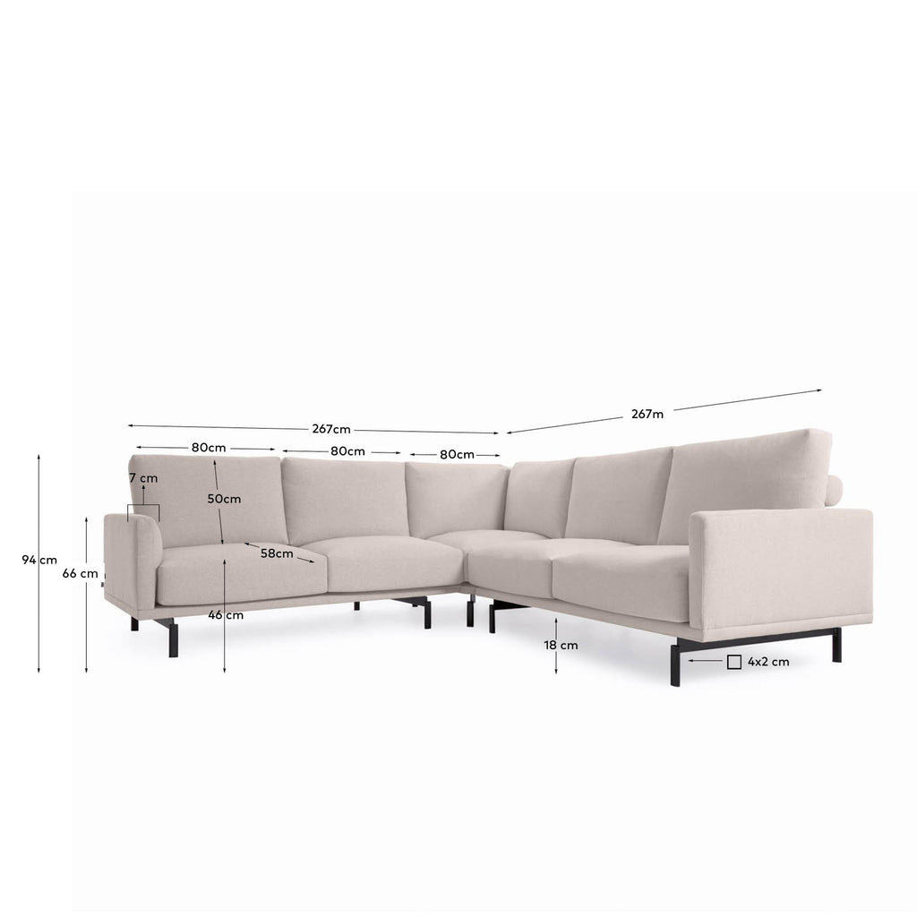 Canapé d'angle Galene 4 places beige 267 x 267 cm FSC Mix Credit