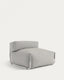 Pouf canapé modulaire extérieur avec dossier Square gris clair aluminium blanc 101x101cm