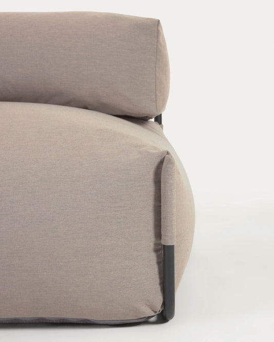 Pouf canapé modulaire extérieur avec dossier Square vert et aluminium noir 101 x 101 cm