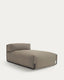 Pouf canapé modulaire extérieur Square méridienne et dossier vert et alu noir 165 x 101 cm