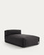 Pouf canapé modulaire extérieur Square méridienne et dossier gris foncé alu noir 165x101cm