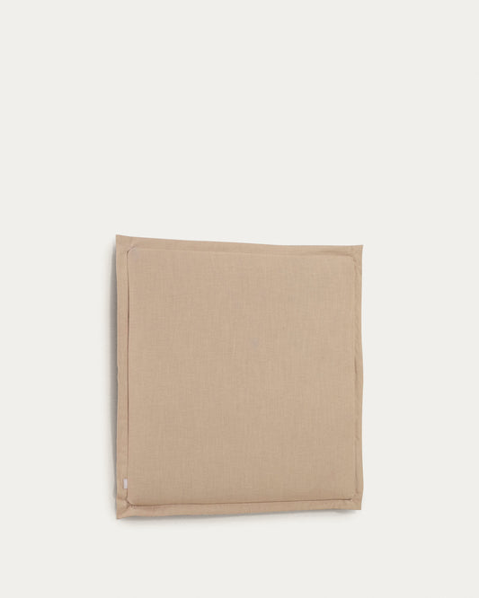 Tête de lit déhoussable Tanit en lin beige pour lit jusqu’à 90 cm