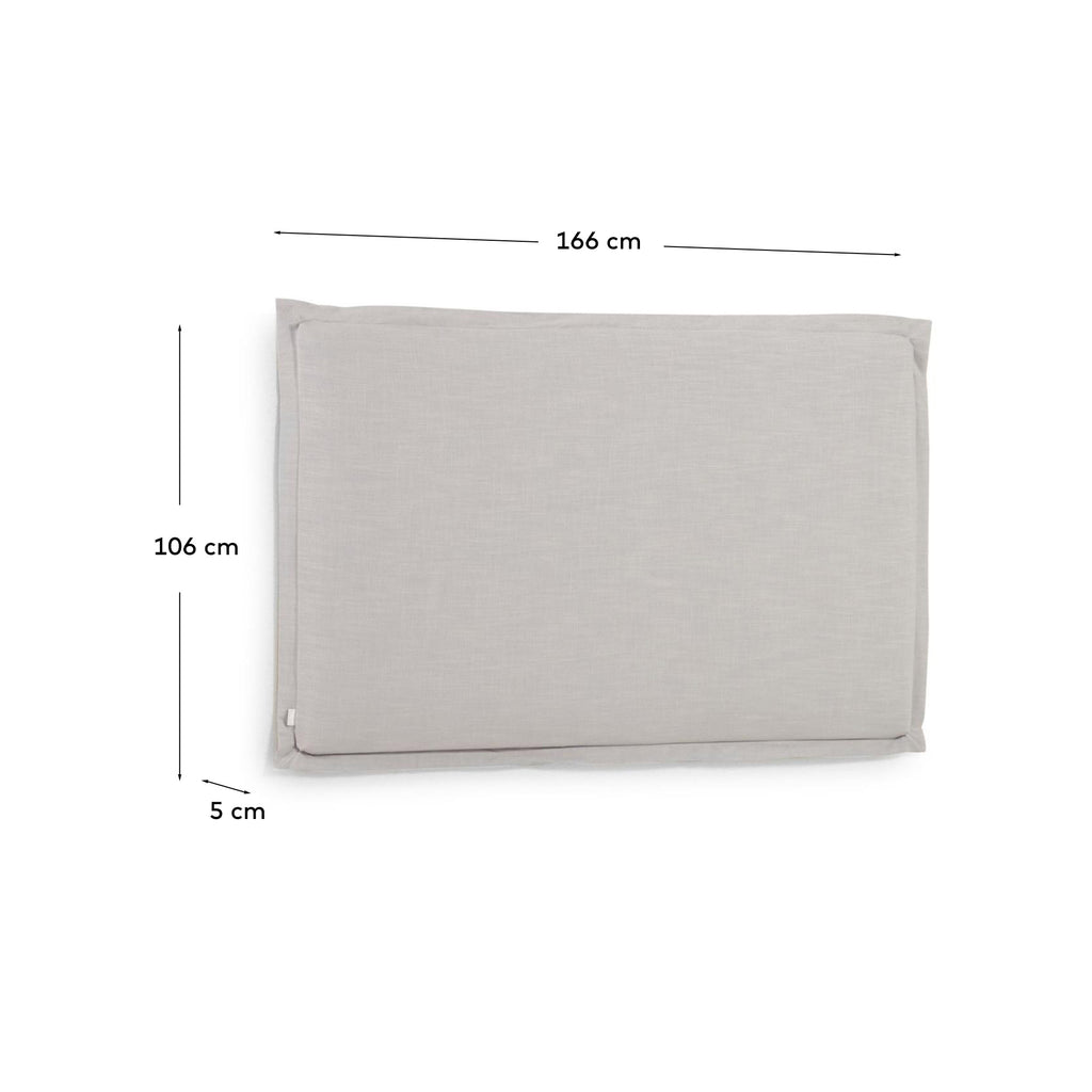 Tête de lit déhoussable Tanit en lin gris pour lit jusqu’à 160 cm