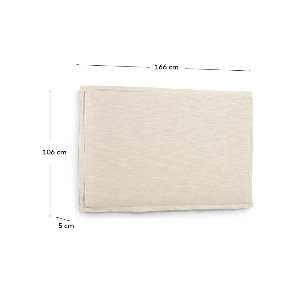 Tête de lit déhoussable Tanit en lin blanc pour lit jusqu’à 160 cm
