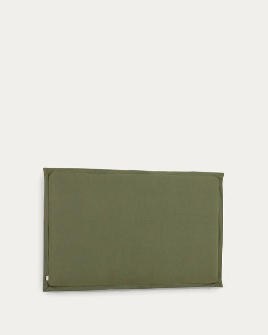 Tête de lit déhoussable Tanit en lin vert pour lit de 180 cm
