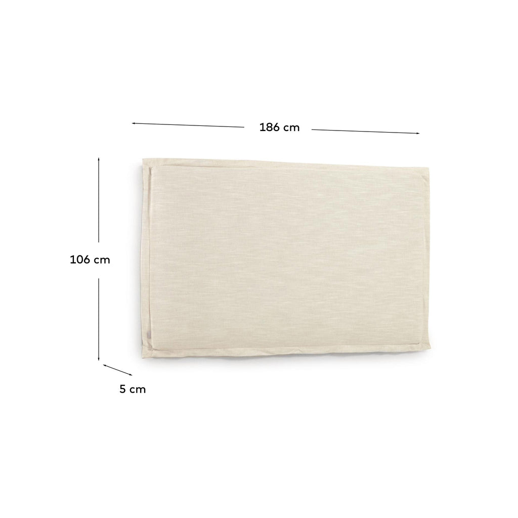 Tête de lit déhoussable Tanit en lin blanc pour lit jusqu’à 180 cm