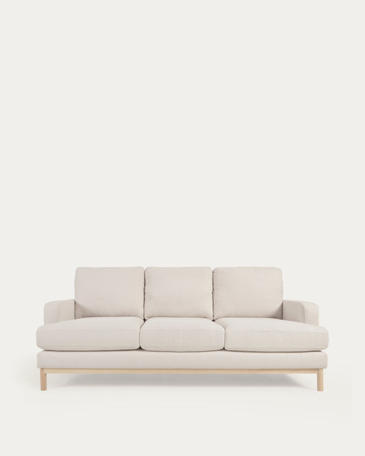 Canapé Mihaela 3 places en micro bouclette blanche 203 cm FSC Mix Credit