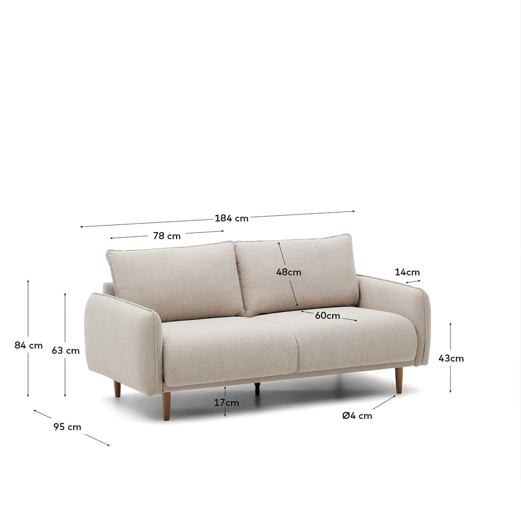 Canapé Carlota 2 places beige 184 cm FSC Mix Credit