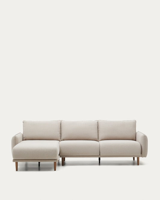 Canapé Carlota 3 places avec méridienne droite/gauche beige 262 cm FSC Mix Credit