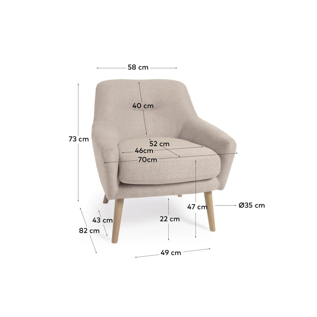 Fauteuil Candela beige FSC Mix Credit