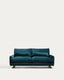 Canapé 2 places Veliro ignifugé en velours turquoise intense et pieds en acier avec finition noire 210 cm FSC Mix Credit