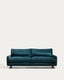 Canapé 3 places Veliro ignifugé en velours turquoise intense et pieds en acier avec finition noire 240 cm FSC Mix Credit