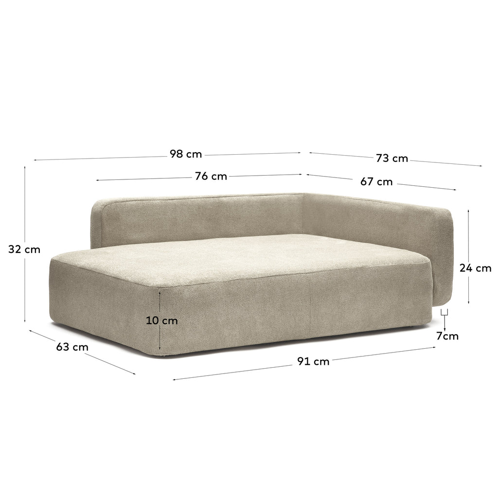 Panier pour animaux grand format Bowie beige 73 x 98 cm