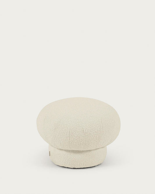 Pouf rond Sarisha bouclette blanc Ø 50 cm