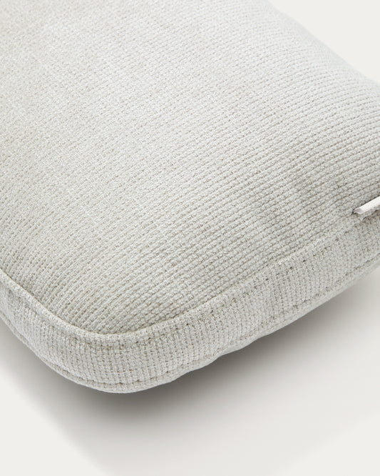 Coussin Nuala en chenille couleur perle 24 x 72 cm