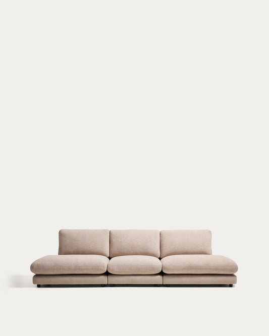 Canapé modulable Gala 4 places en micro-bouclette beige 330 cm – FSC Mix Credit