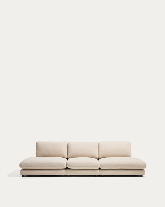 Canapé modulable Gala 4 places en chenille beige 330 cm – FSC Mix Credit