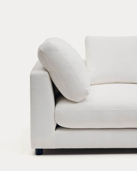 Méridienne droite Gala en chenille blanche 193 x 105 cm – FSC Mix Credit