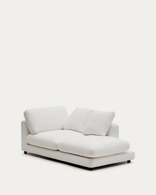 Méridienne droite Gala en chenille blanche 193 x 105 cm – FSC Mix Credit