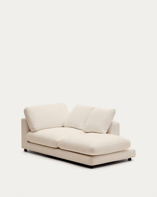 Méridienne droite Gala en chenille beige 193 x 105 cm – FSC Mix Credit