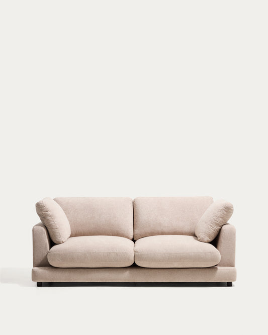 Canapé Gala 3 places en micro-bouclette beige 210 cm – FSC Mix Credit