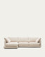 Canapé Gala 4 places en chenille beige avec méridienne gauche 300 cm – Certifié FSC Mix Credit