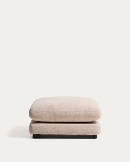 Repose-pieds Gala en micro-bouclette beige 90 x 90 cm – FSC Mix Credit
