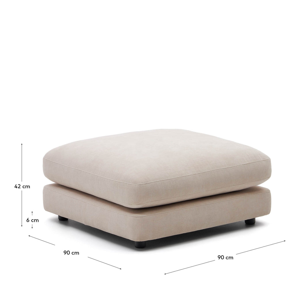Repose-pieds Gala en chenille beige 90 x 90 cm FSC Mix Credit