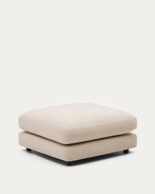 Repose-pieds Gala en chenille beige 90 x 90 cm FSC Mix Credit
