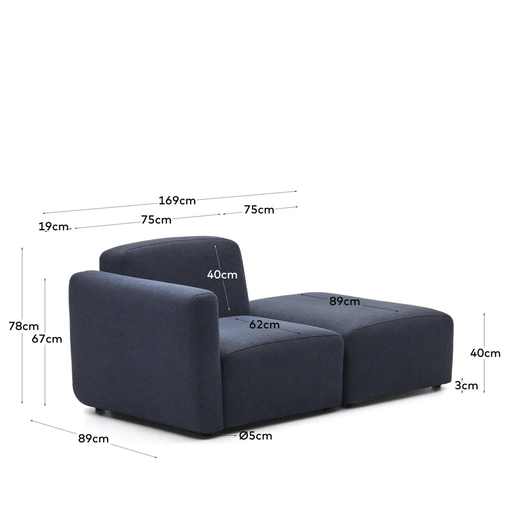 Canapé modulable Neom 1 place avec terminal bleu 169 cm FSC Mix Credit