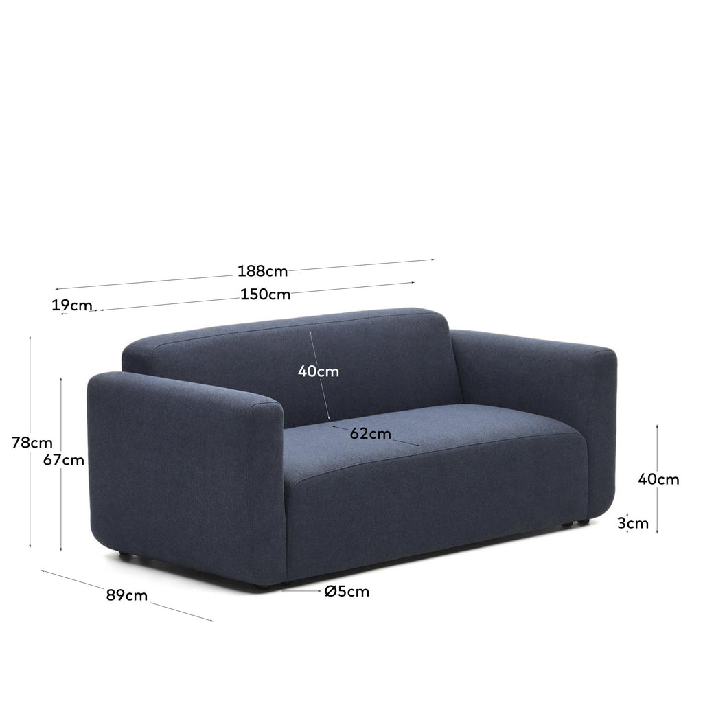 Canapé modulable Neom 2 places bleu 188 cm FSC Mix Credit