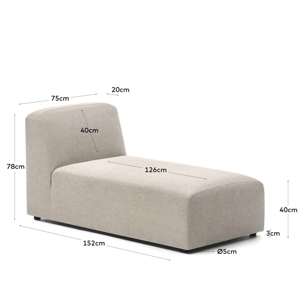Module Neom avec méridienne beige 152 x 75 cm FSC Mix Credit
