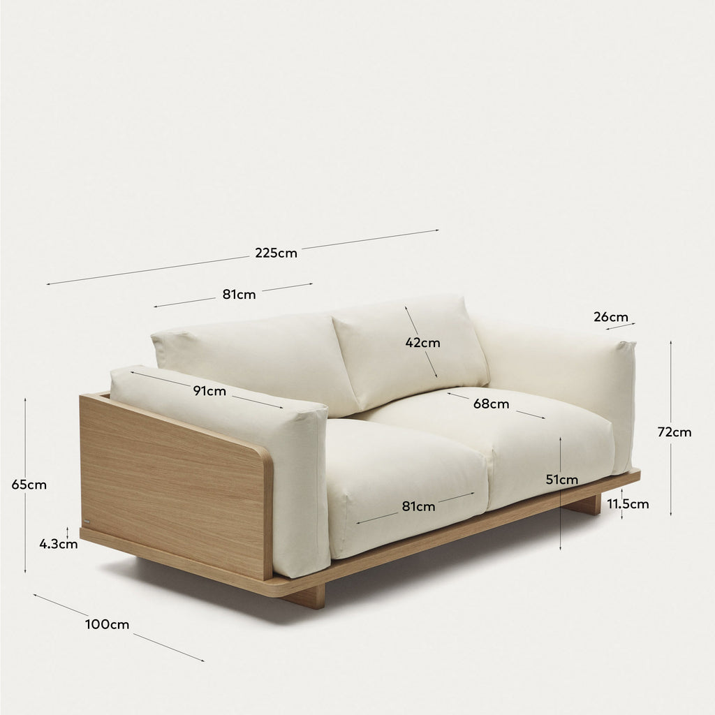 Canapé Oaq 3 places beige 225 cm FSC Mix Credit