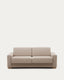 Canapé-lit Anley 3 places beige avec pieds en bois de hêtre 224 cm FSC Mix Credit
