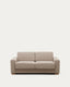 Canapé-lit Anley 2 places beige avec pieds en bois de hêtre 204 cm FSC Mix Credit
